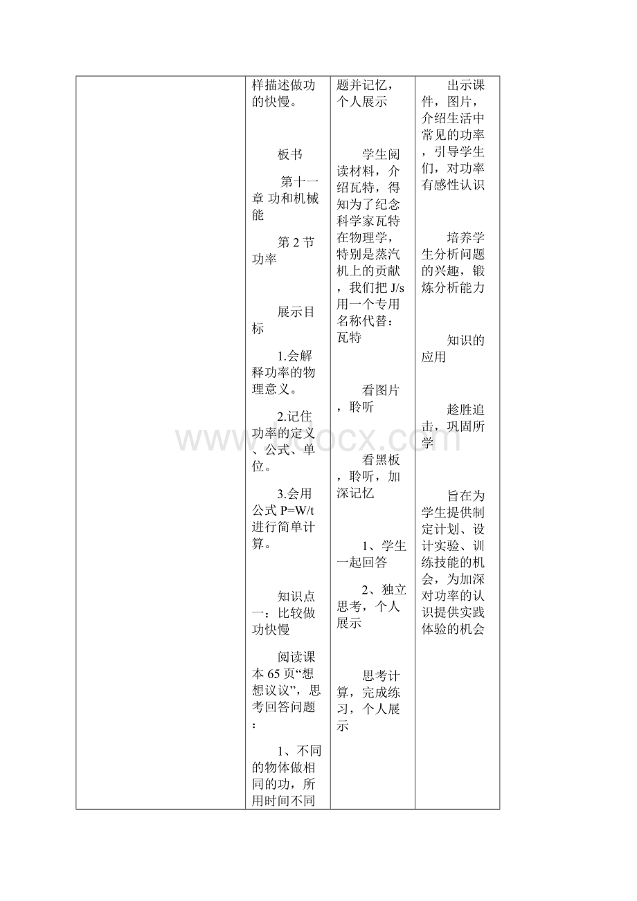 初中物理第2节功率教学设计学情分析教材分析课后反思Word格式文档下载.docx_第3页