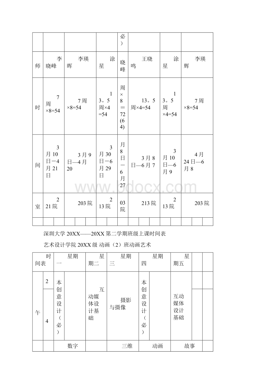 深圳大学第二学期班级上课时间表.docx_第2页