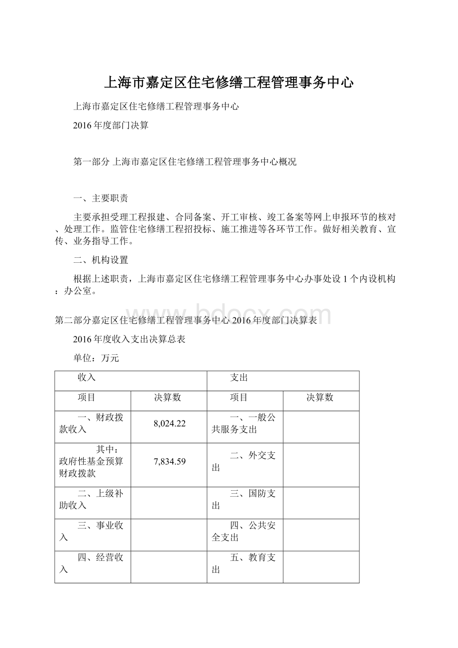 上海市嘉定区住宅修缮工程管理事务中心Word格式.docx_第1页