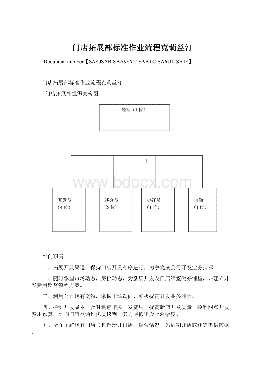 门店拓展部标准作业流程克莉丝汀.docx