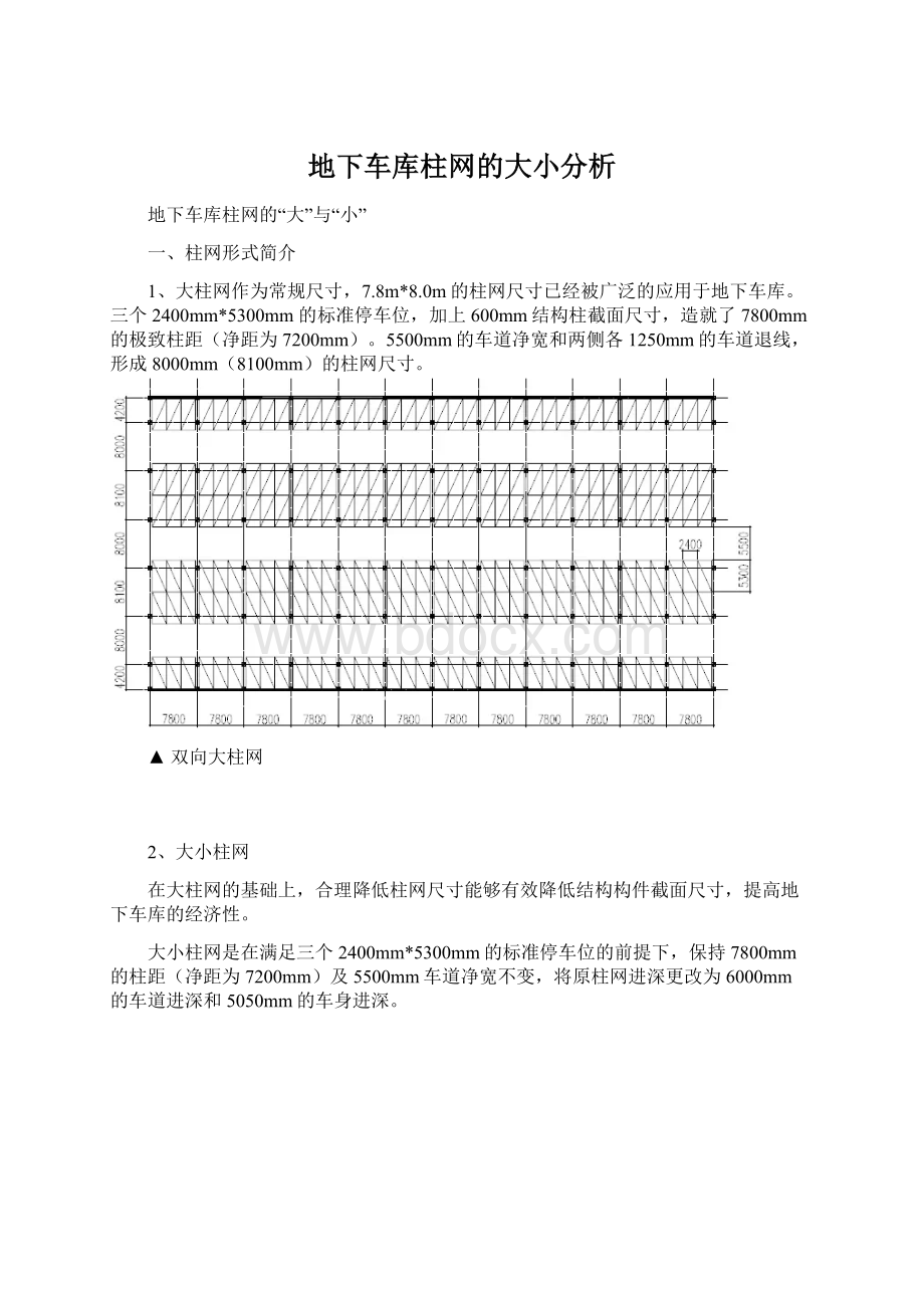 地下车库柱网的大小分析.docx