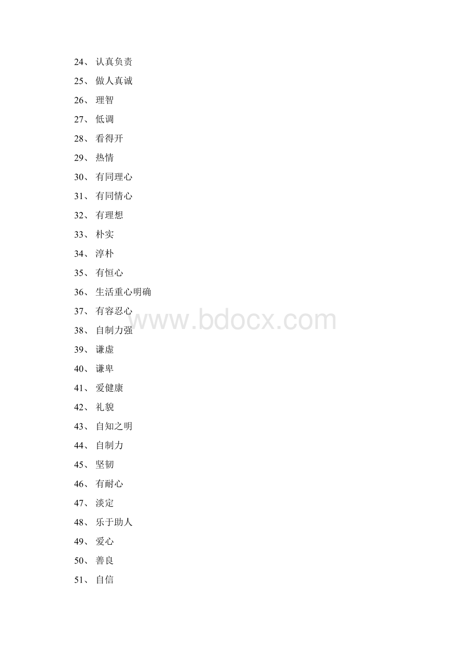 人的100个优缺点之欧阳物创编Word格式.docx_第2页