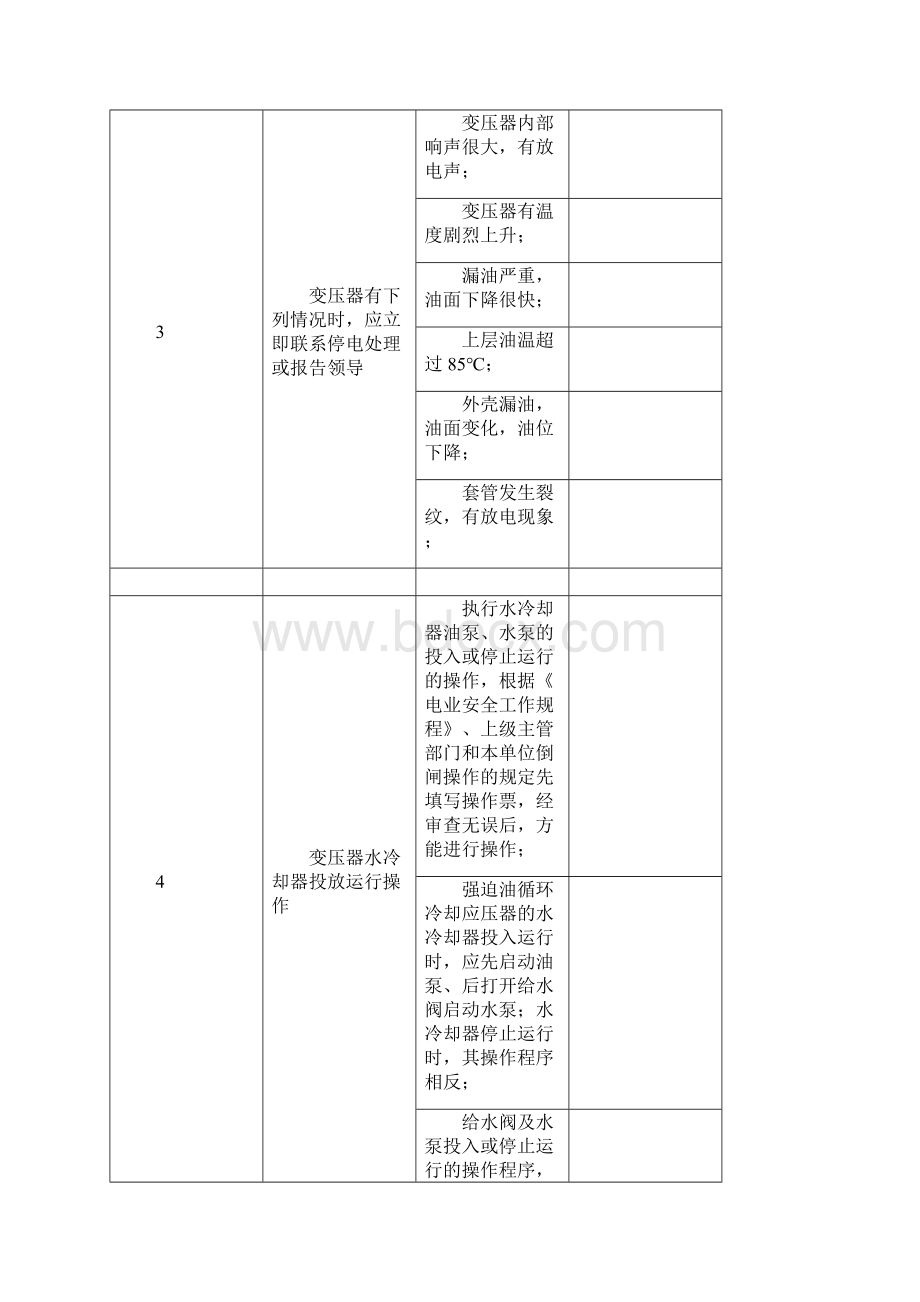 电力变压器操作与检修技术措施专项检查细则表检查项目内容及结果Word文档下载推荐.docx_第3页