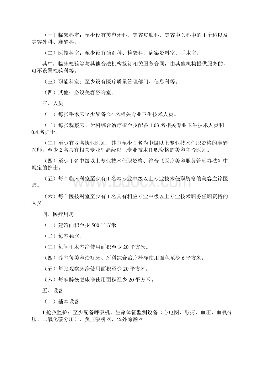 美容医疗机构医疗美容科室基本标准版征求意见稿Word格式.docx_第3页