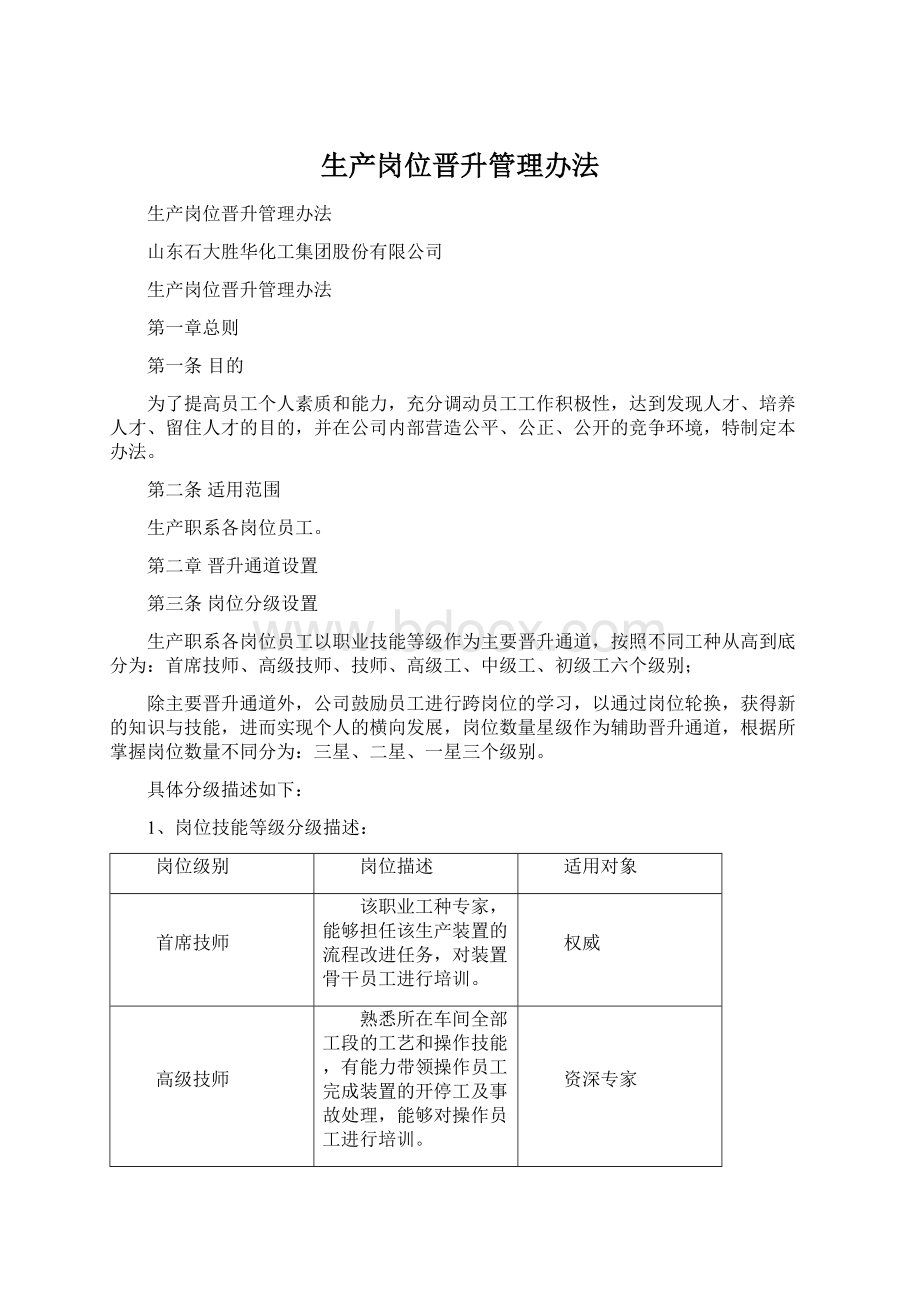 生产岗位晋升管理办法Word下载.docx