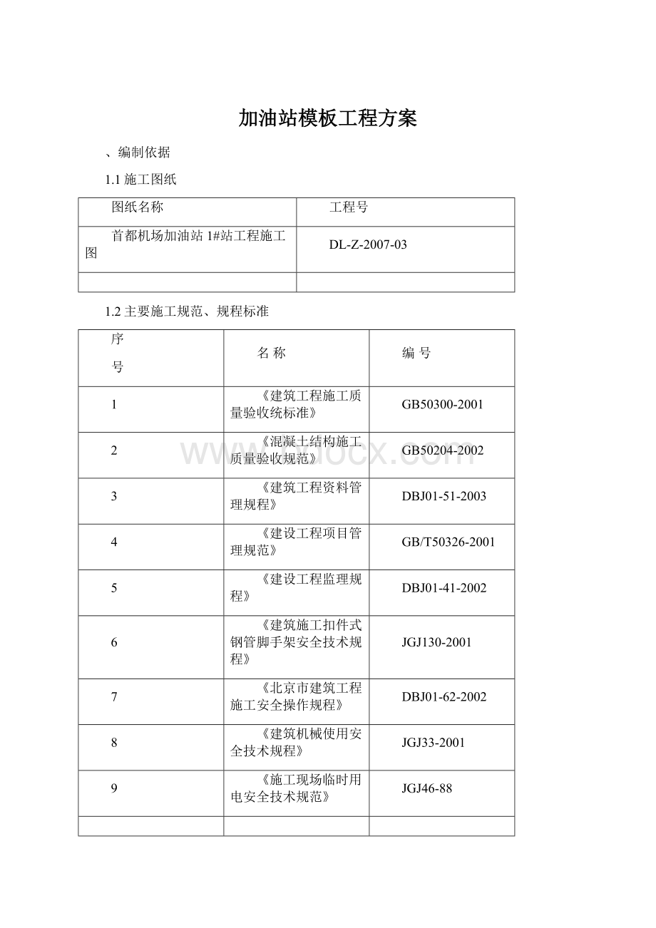 加油站模板工程方案.docx