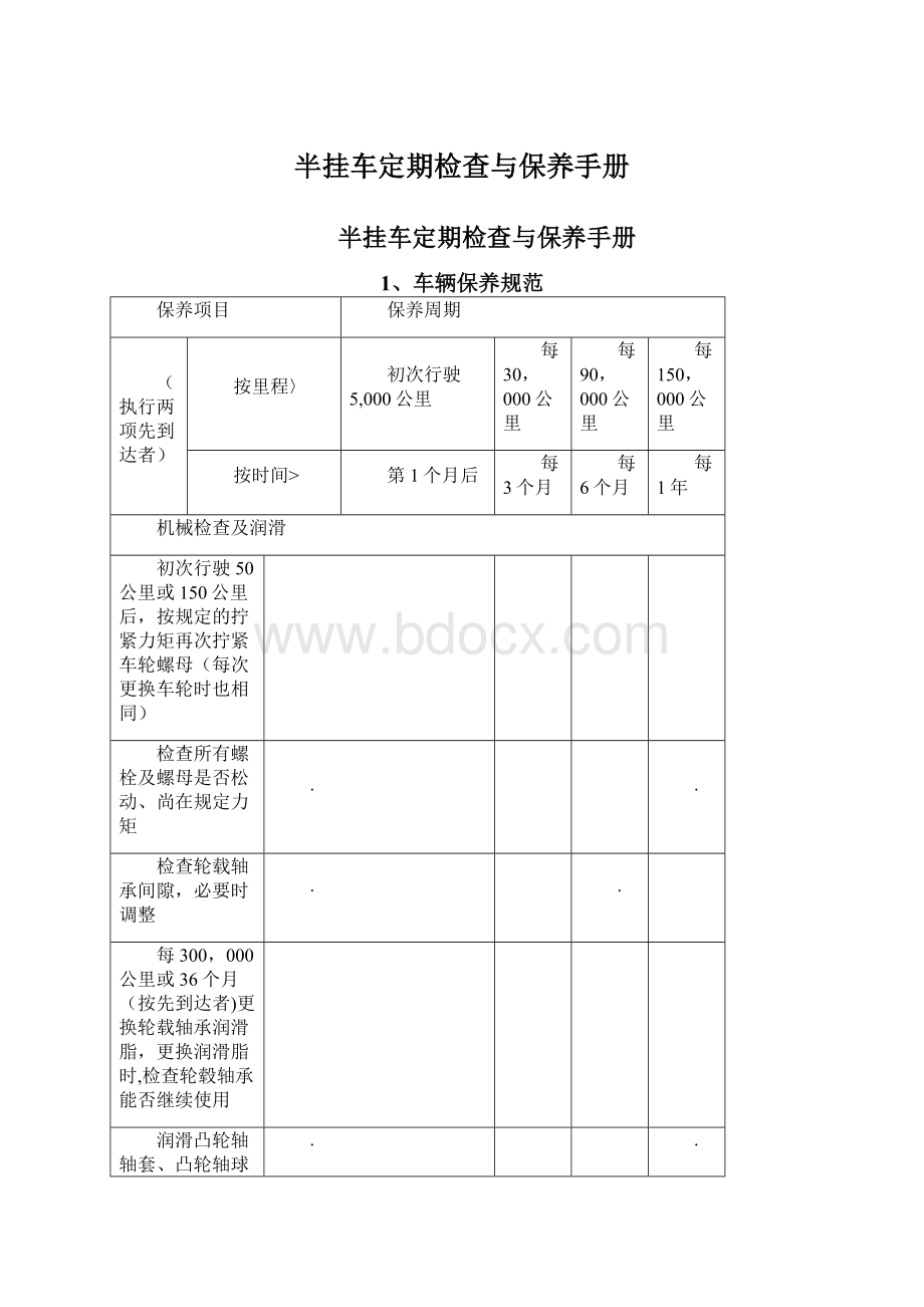 半挂车定期检查与保养手册.docx_第1页