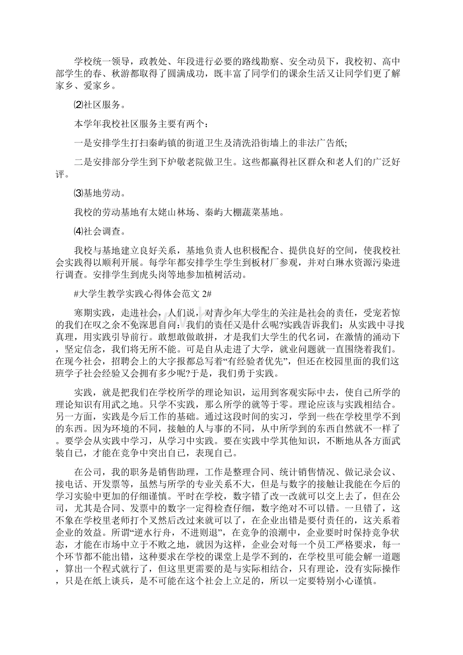 大学生教学实践心得体会五篇.docx_第2页