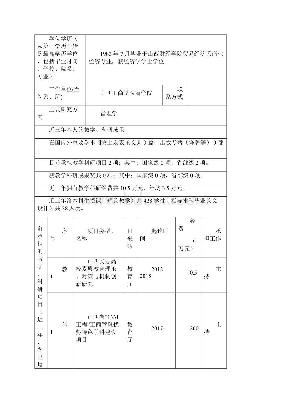 山西省高等学校优势特色专业建设项目申报书doc.docx_第2页