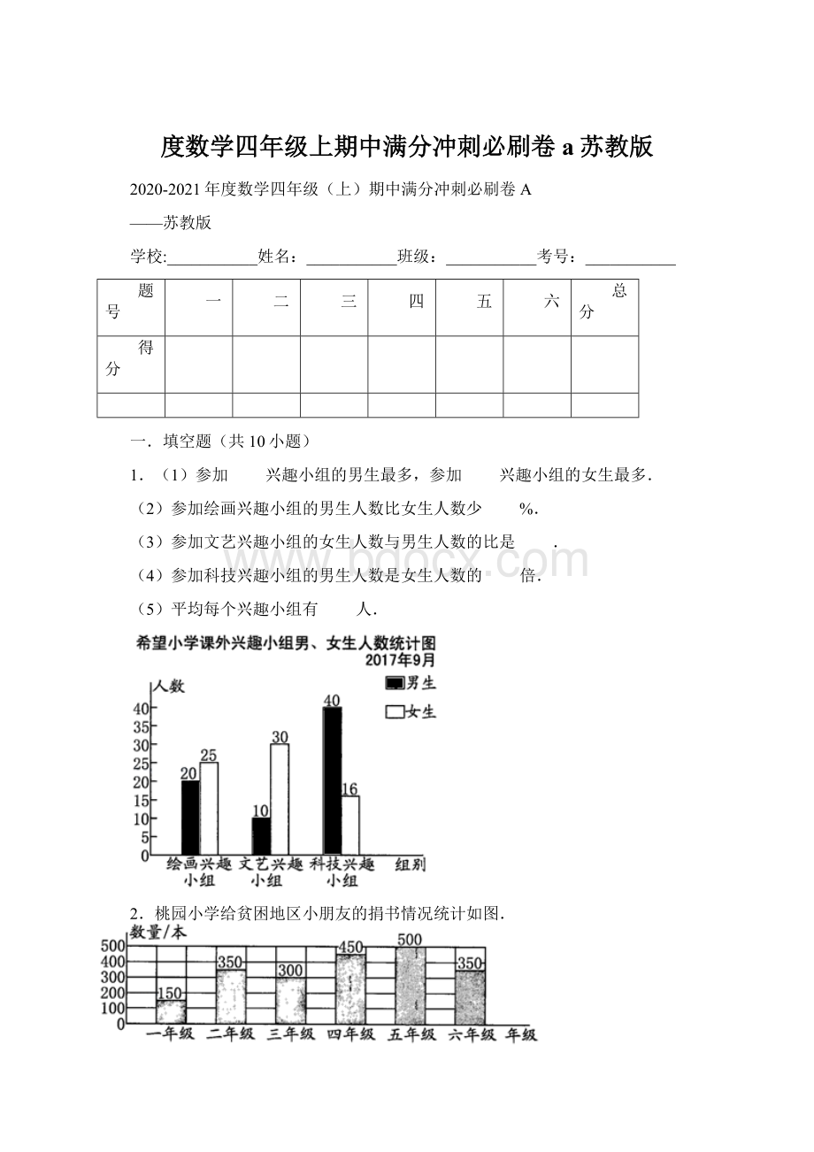 度数学四年级上期中满分冲刺必刷卷a苏教版.docx_第1页