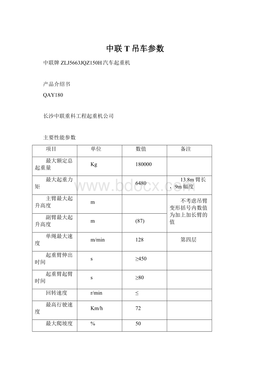 中联T吊车参数.docx