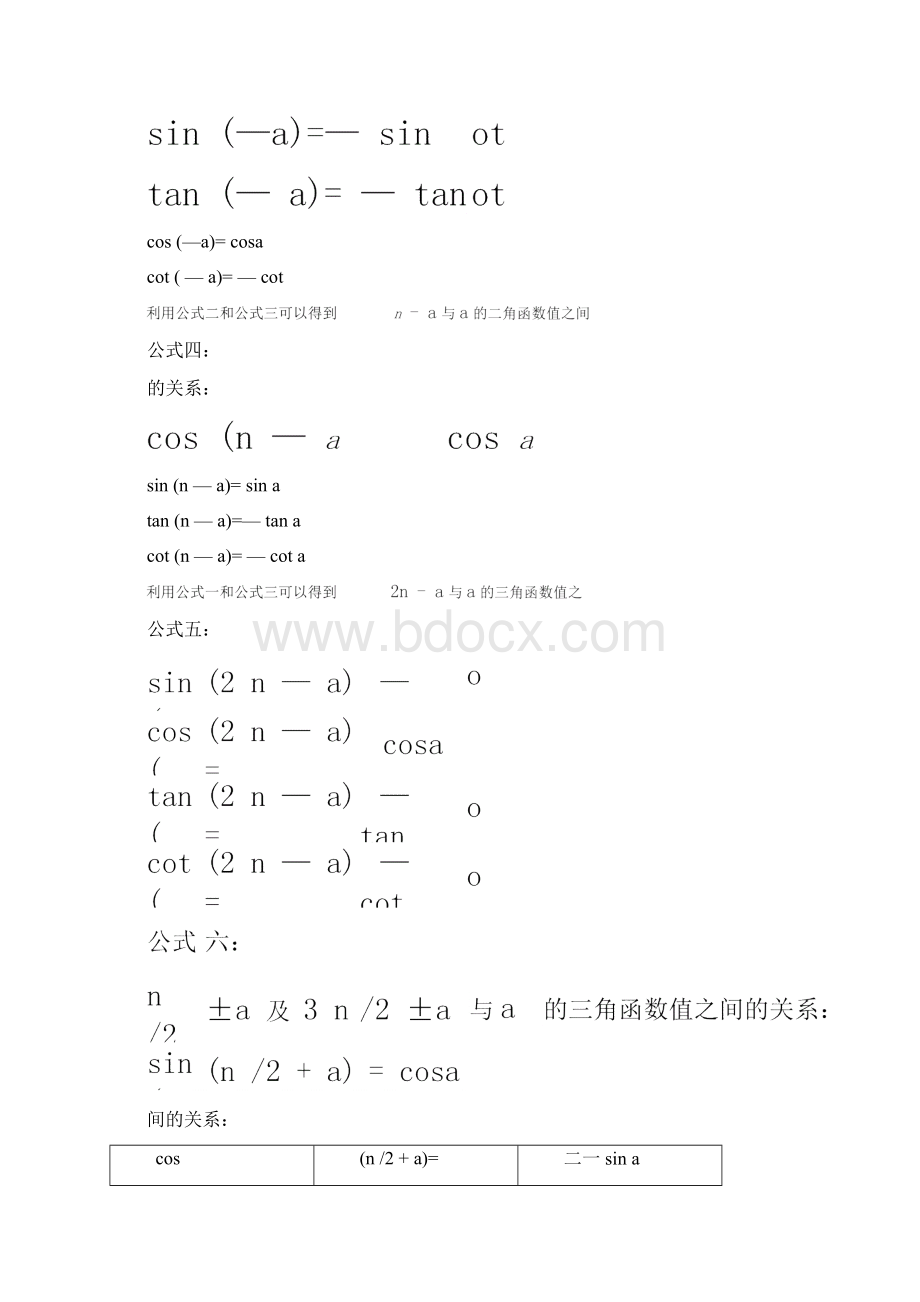 高中诱导公式大全.docx_第2页