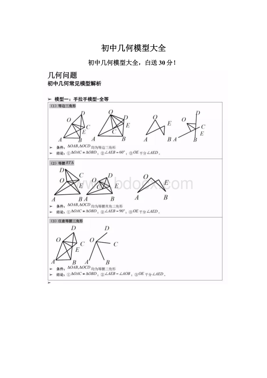 初中几何模型大全.docx