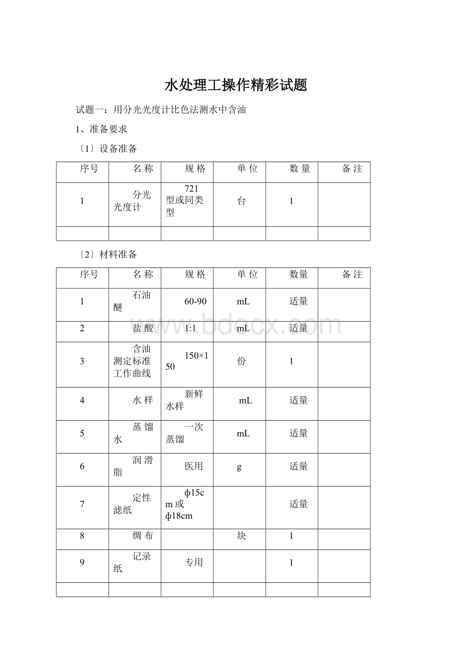 水处理工操作精彩试题Word文件下载.docx_第1页