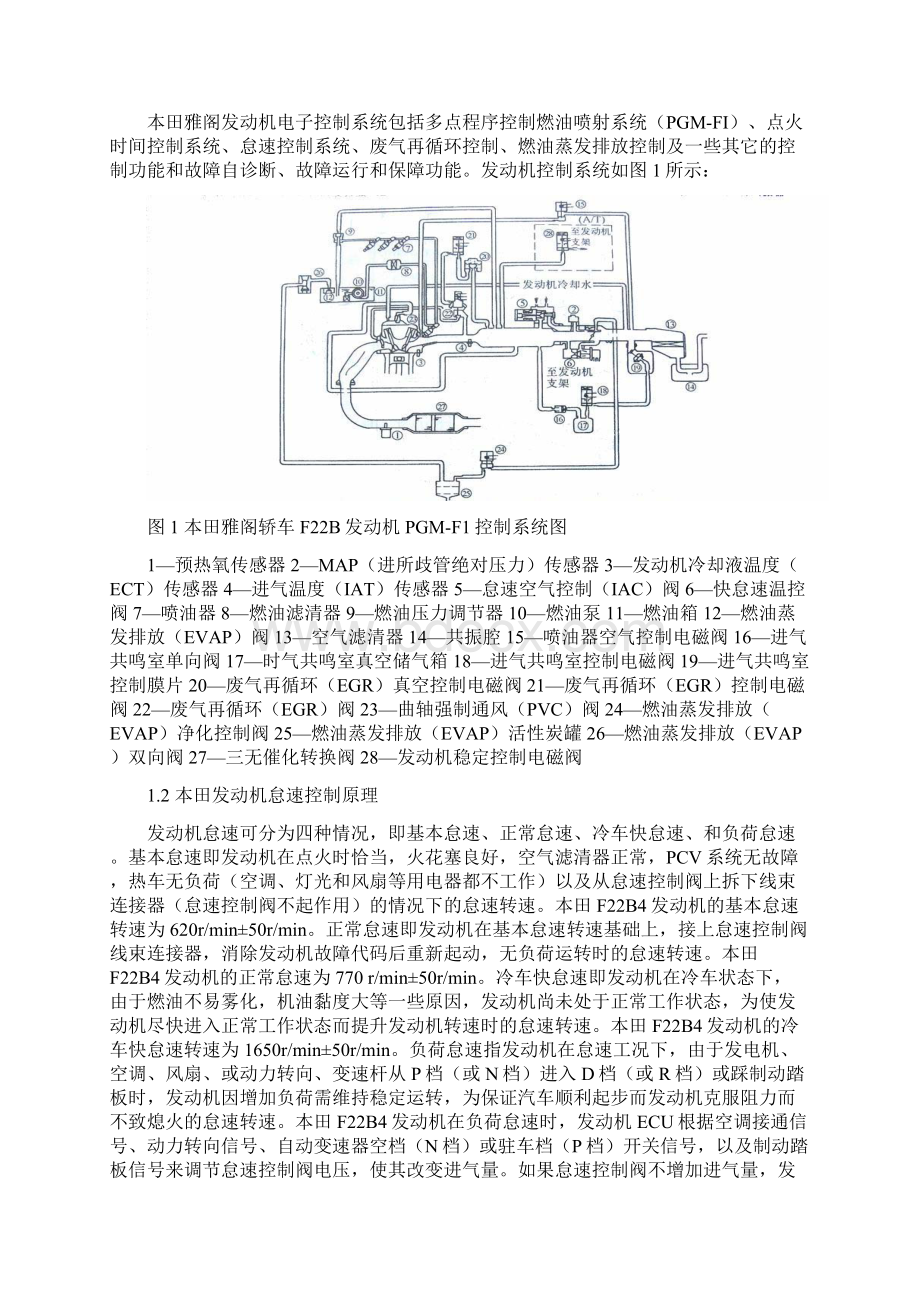 本田雅阁发动机结构原理本田雅阁怠速不稳的故障诊断与维修.docx_第2页