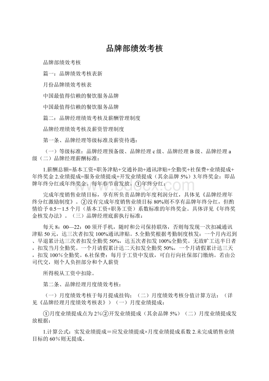 品牌部绩效考核.docx_第1页