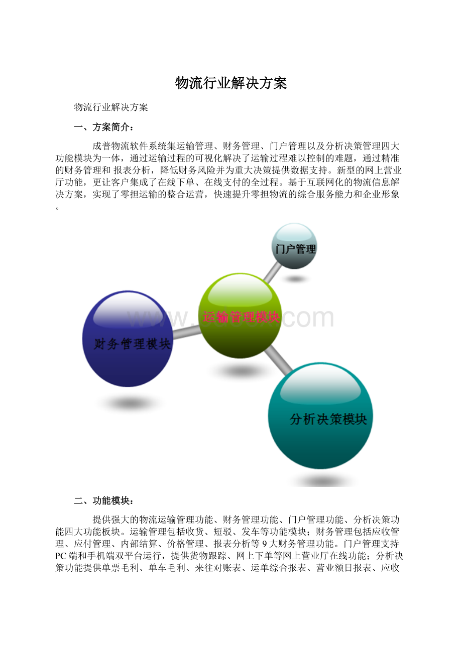 物流行业解决方案Word格式文档下载.docx_第1页