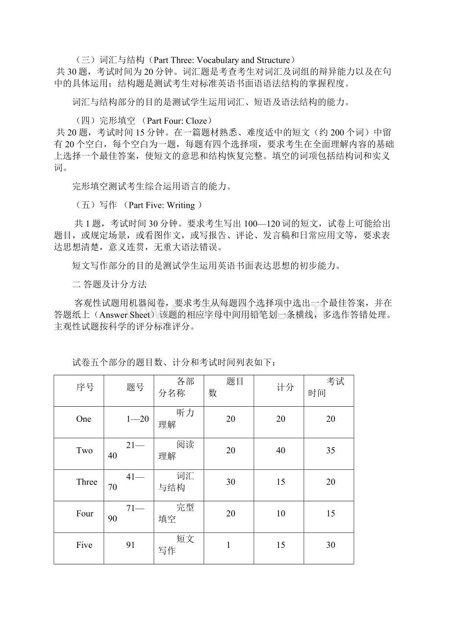 武汉工程大学专升本《大学英语》考试大纲doc.docx_第2页