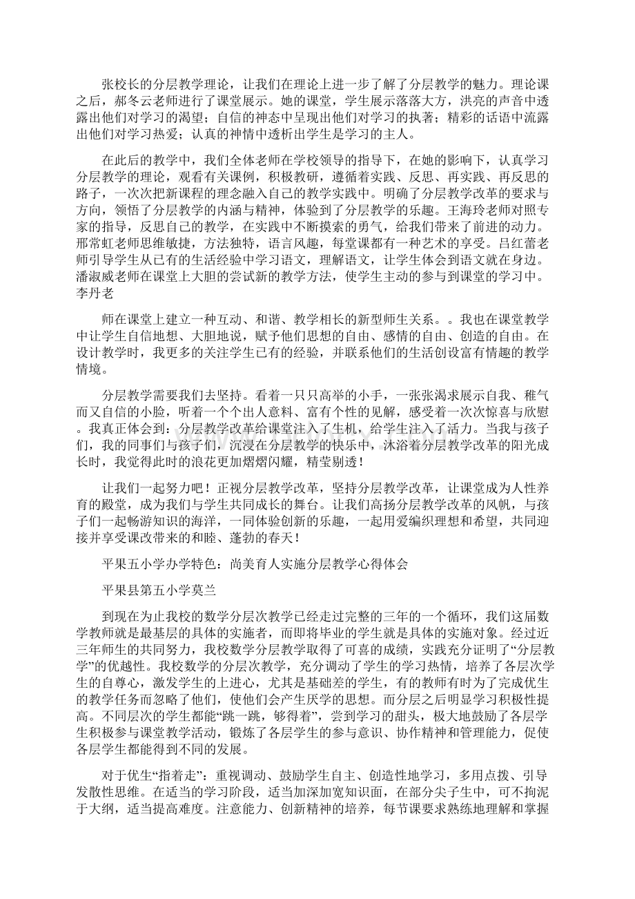 探讨分层教学心得体会共6篇.docx_第2页