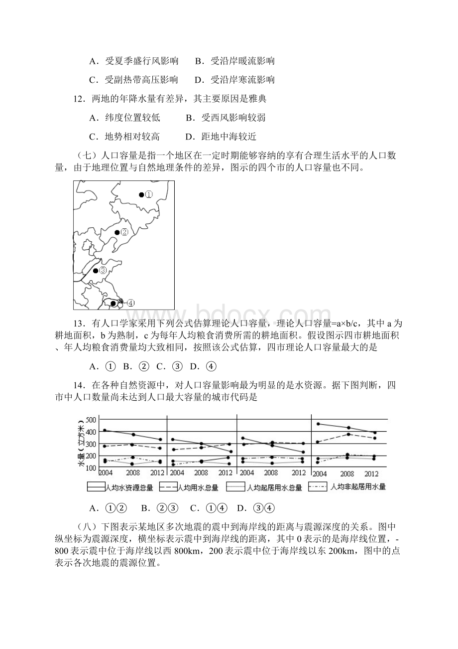 高考真题地理上海卷解析版考卷及答案Word下载.docx_第3页