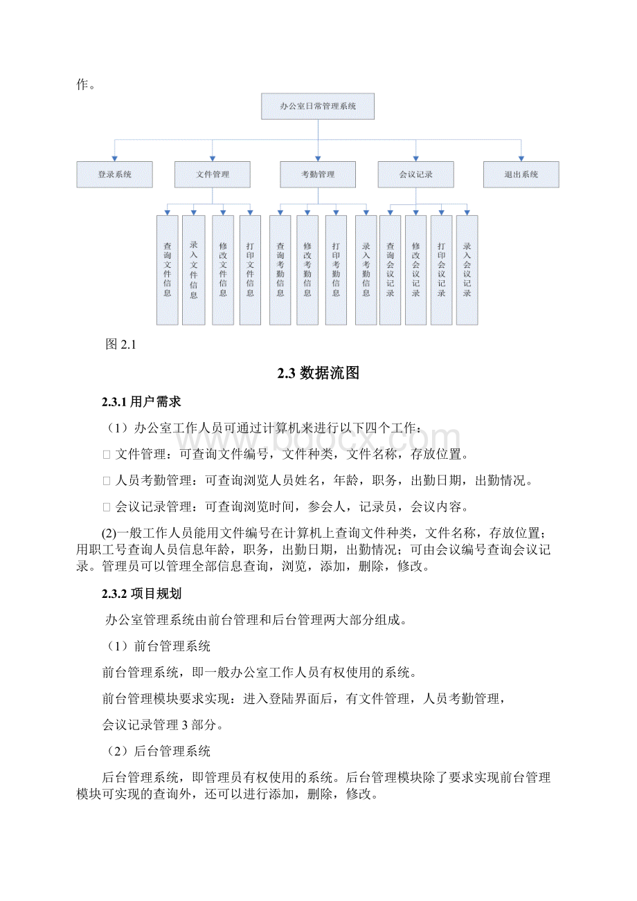 办公室日常信息管理系统+数据库实现Word文档下载推荐.docx_第3页