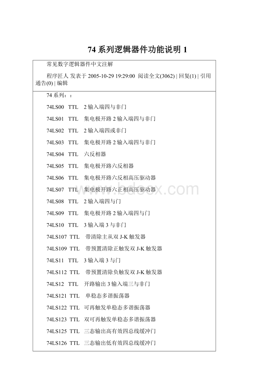 74系列逻辑器件功能说明 1.docx_第1页