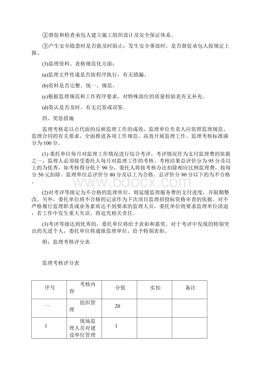 建设项目监理考核办法 精品.docx_第3页