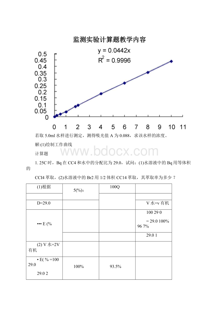 监测实验计算题教学内容.docx