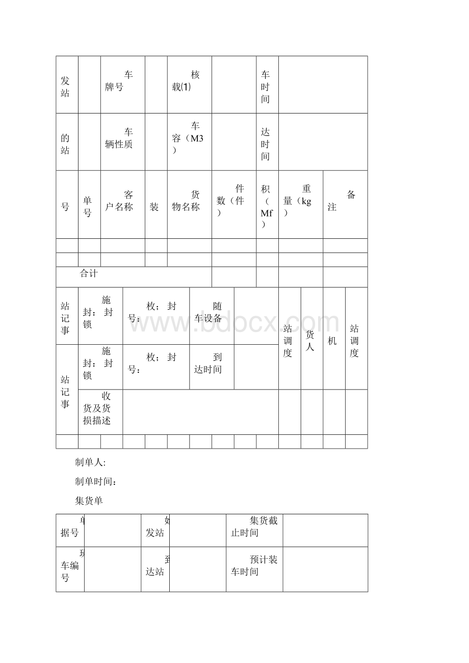 运输单证表格.docx_第2页