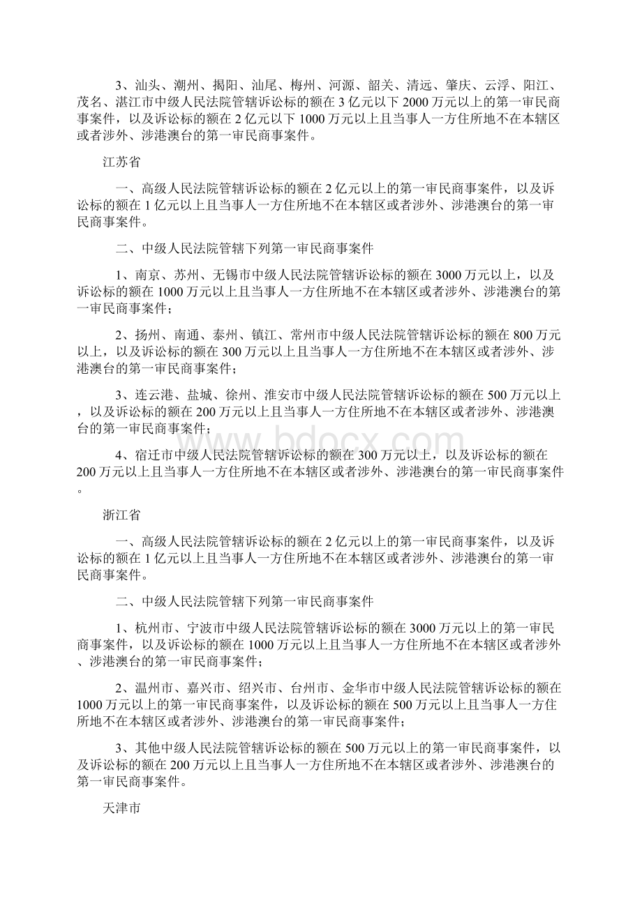 高级人民法院和中级人民法院管辖第一审民商事案件标准.docx_第2页