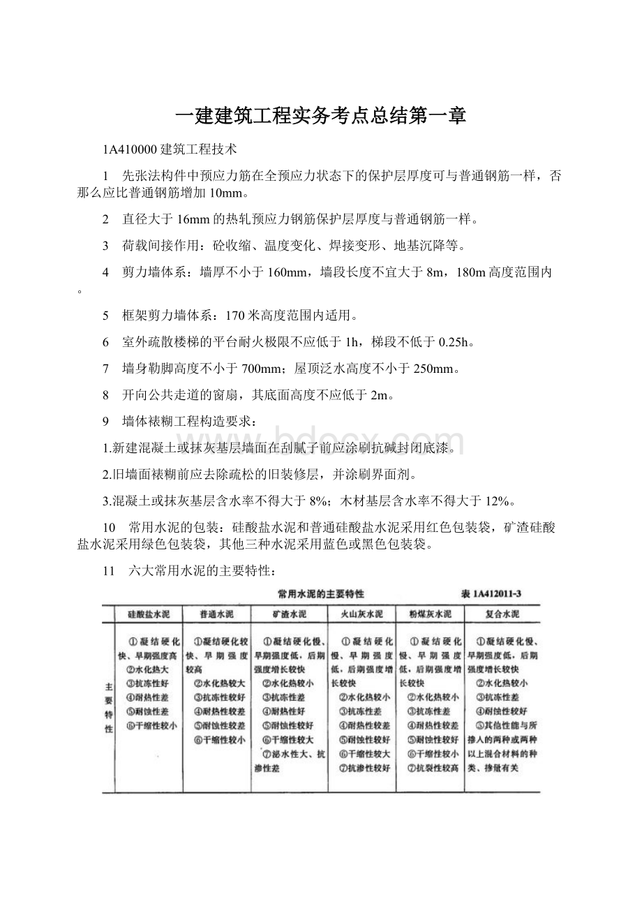 一建建筑工程实务考点总结第一章Word格式.docx_第1页