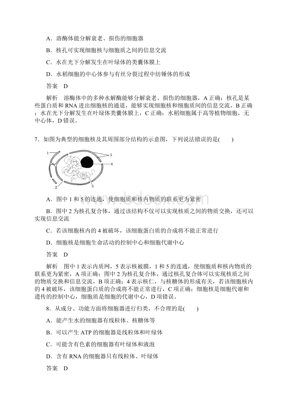 高考生物一轮总复习第一单元细胞的分子组成与结构单元滚动检测卷Word文件下载.docx_第3页