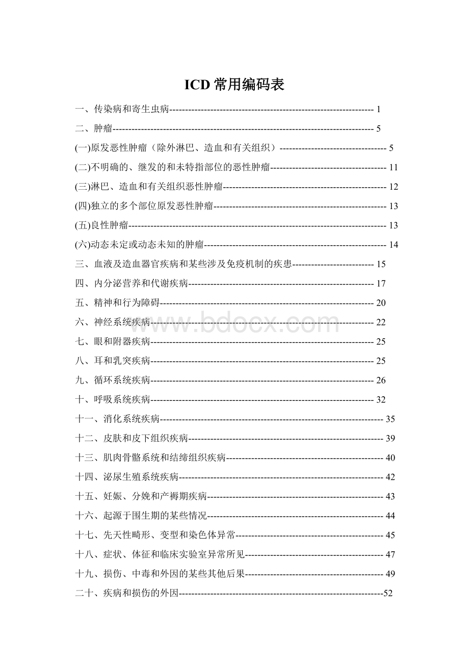 ICD常用编码表Word格式文档下载.docx_第1页