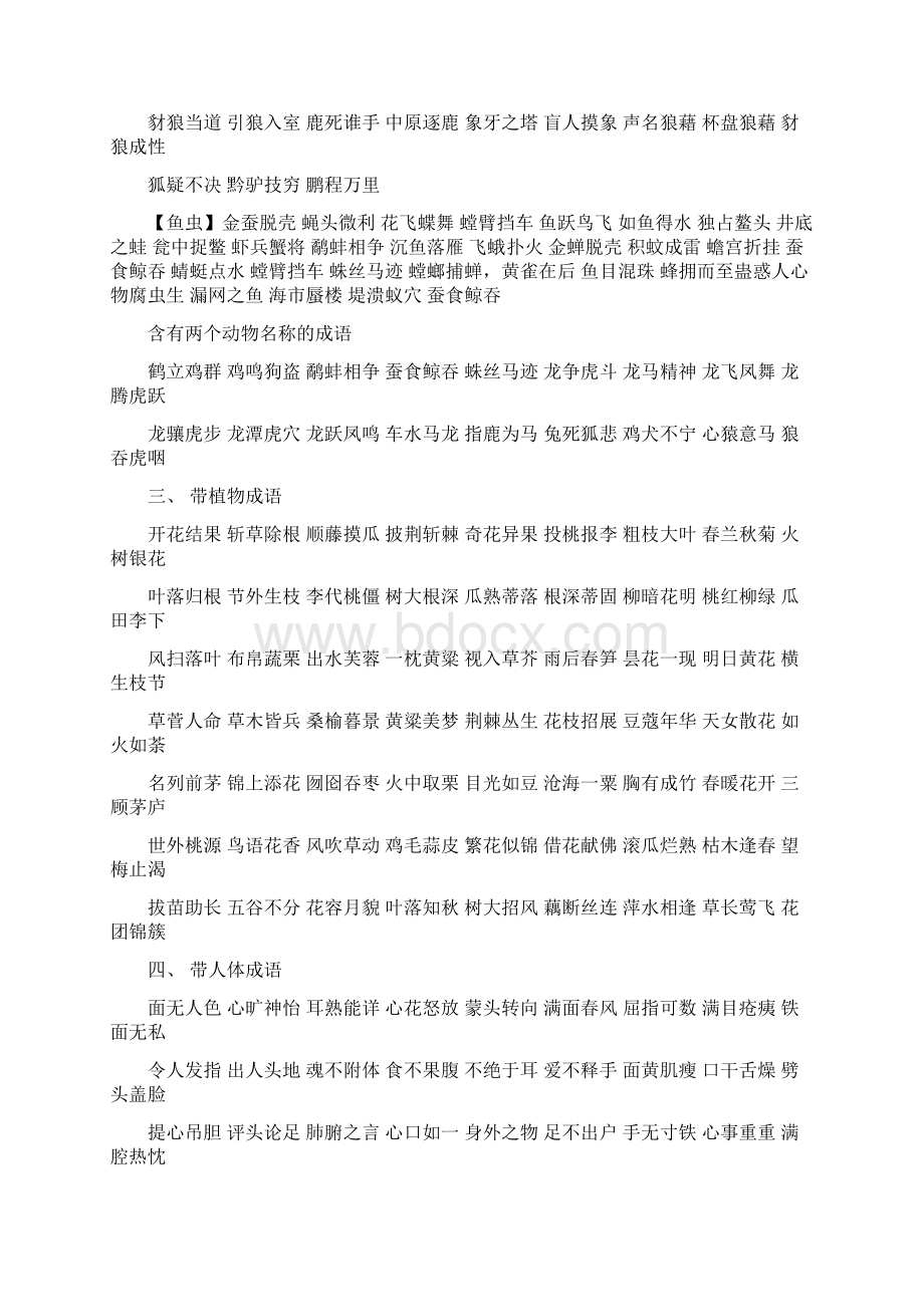 小学16年级成语大全含各种不同分类方式方便查找Word下载.docx_第3页