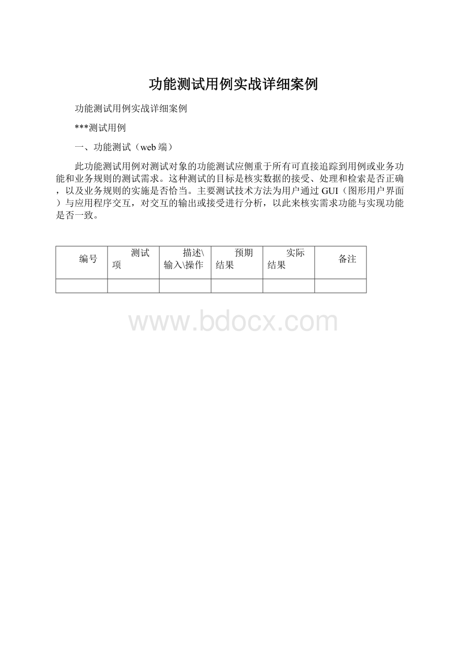 功能测试用例实战详细案例Word格式文档下载.docx