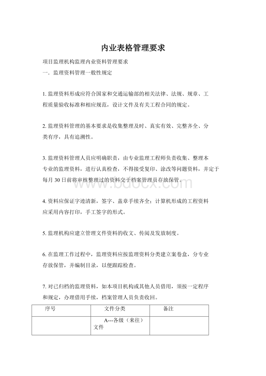 内业表格管理要求.docx_第1页