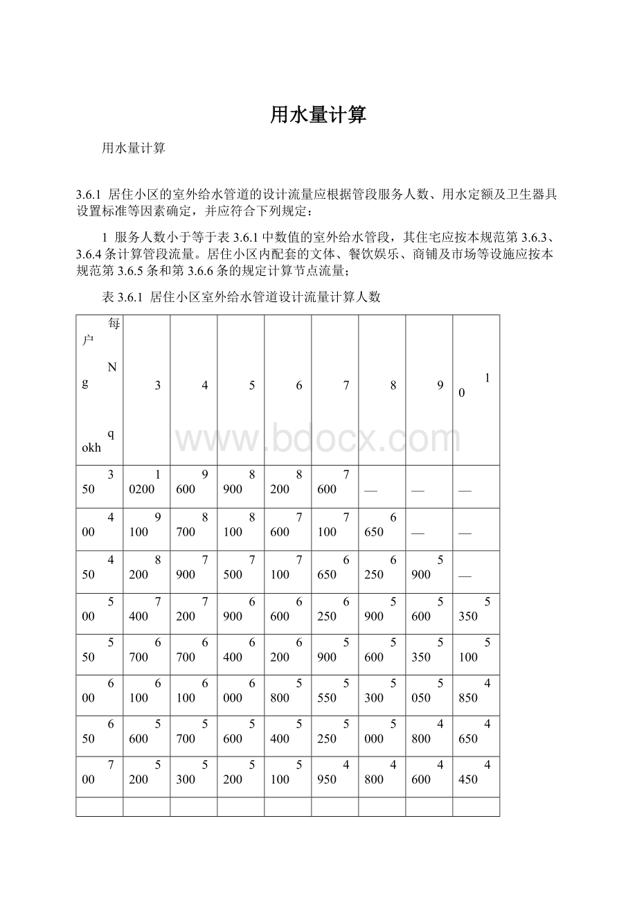 用水量计算Word格式文档下载.docx