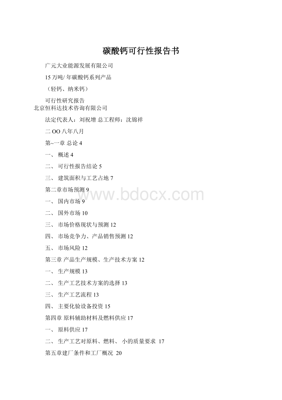 碳酸钙可行性报告书文档格式.docx_第1页