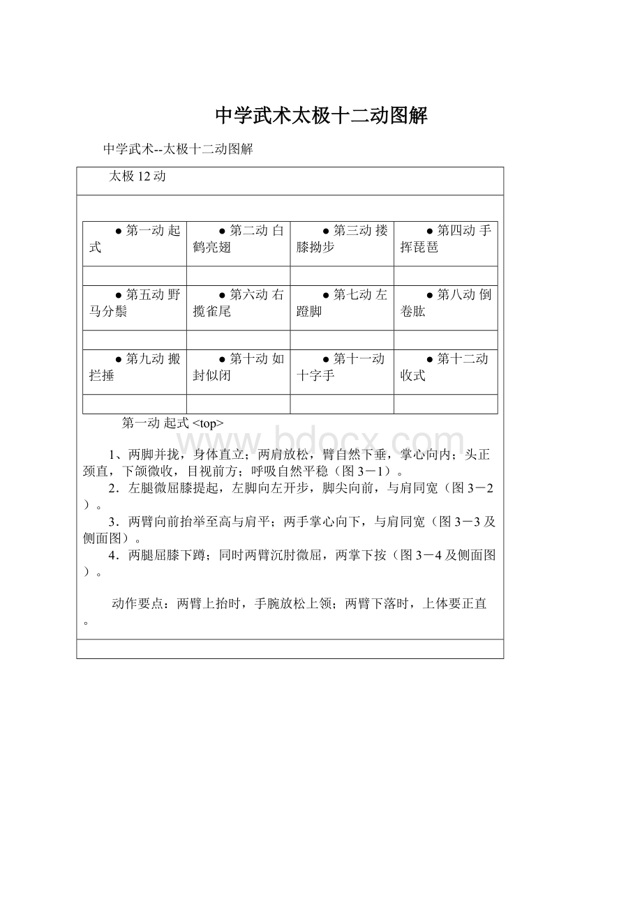 中学武术太极十二动图解文档格式.docx