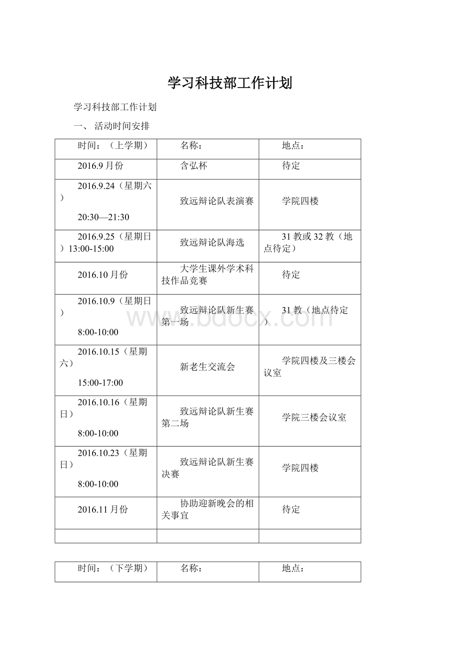 学习科技部工作计划.docx_第1页