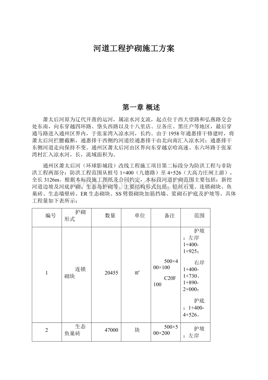 河道工程护砌施工方案.docx_第1页