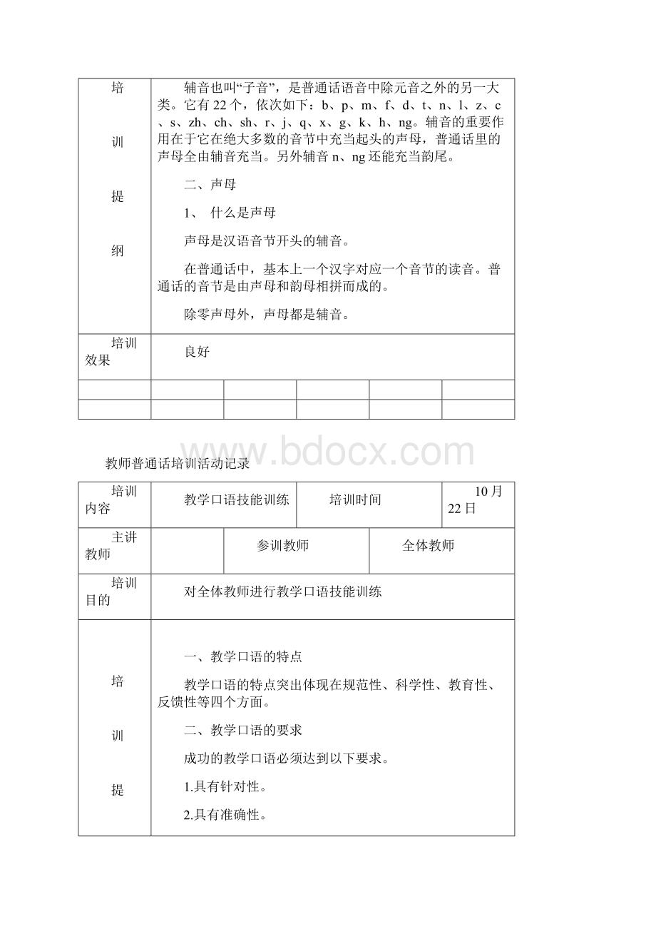 小学普通话培训记录文档格式.docx_第3页