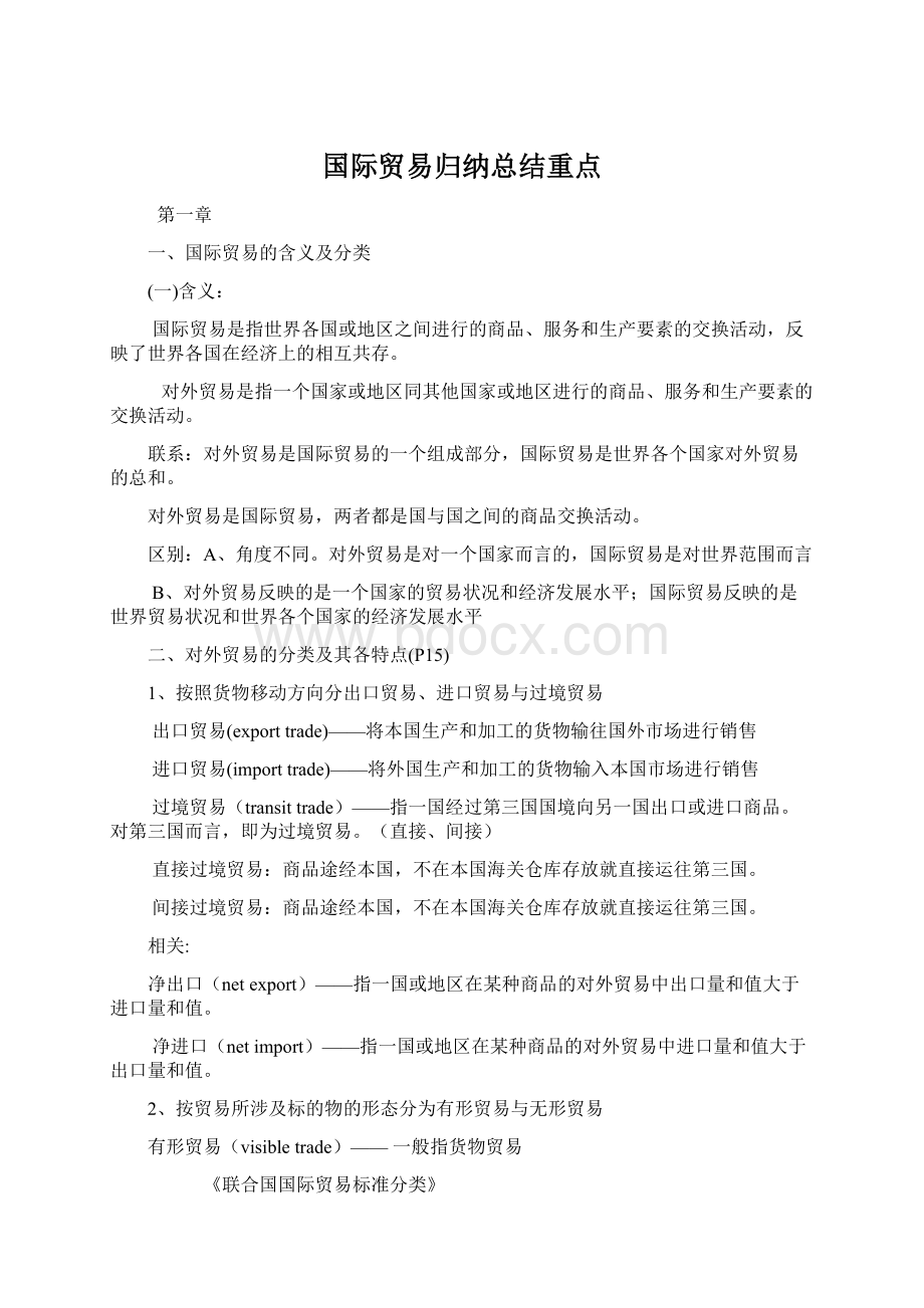 国际贸易归纳总结重点Word文件下载.docx_第1页