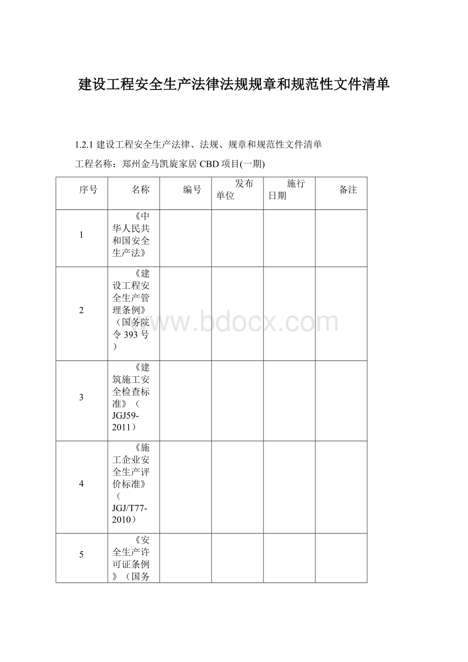 建设工程安全生产法律法规规章和规范性文件清单.docx_第1页