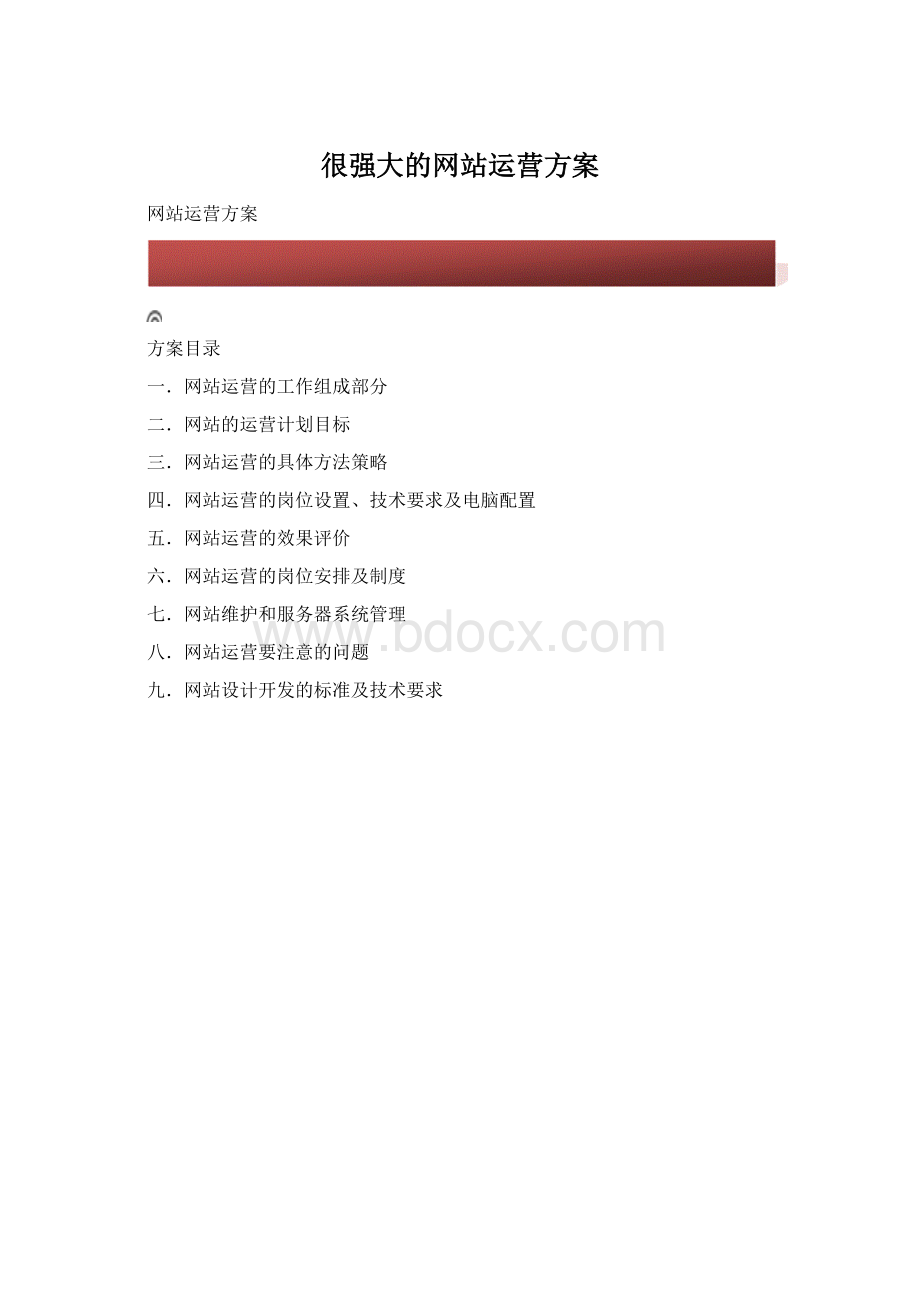 很强大的网站运营方案Word下载.docx