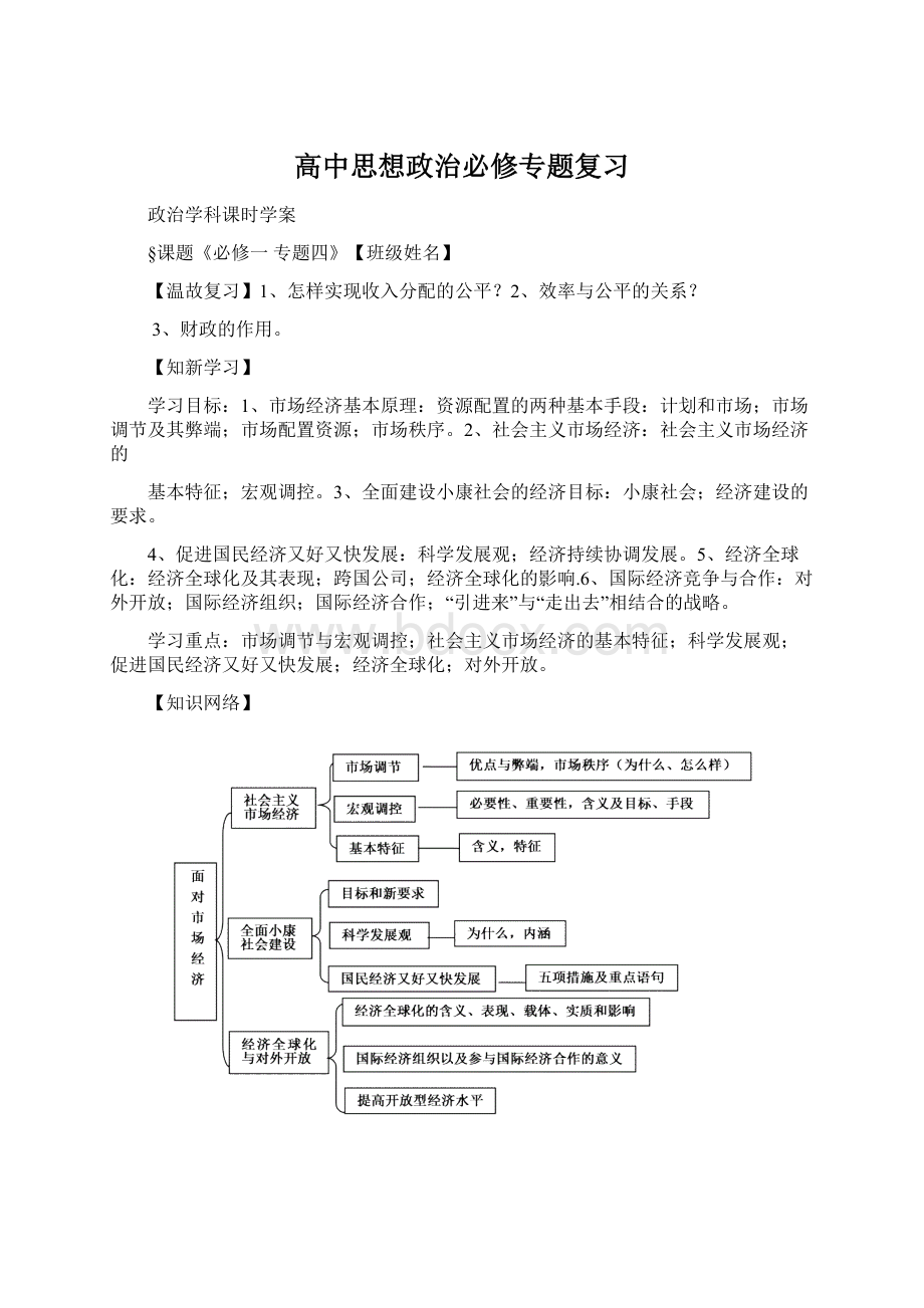 高中思想政治必修专题复习.docx_第1页