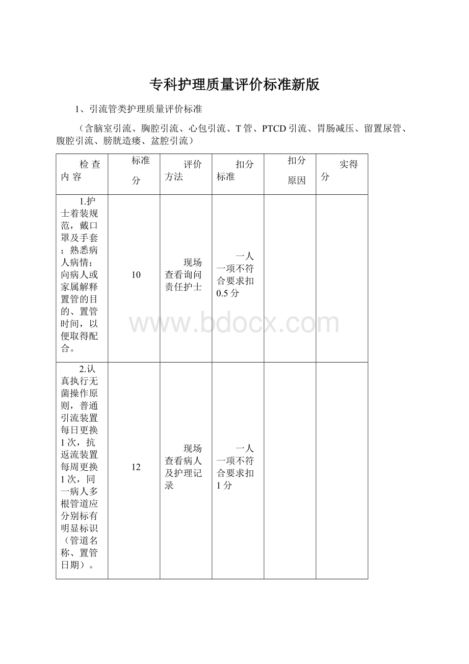 专科护理质量评价标准新版Word文件下载.docx