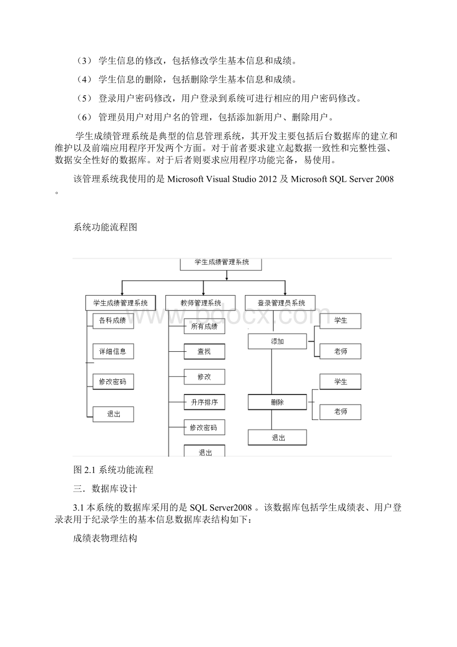 C与SQL数据库学生成绩管理系统完整代码Word格式文档下载.docx_第2页