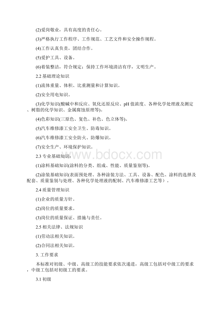 汽车维修漆工职业标准精品资料docWord格式.docx_第3页