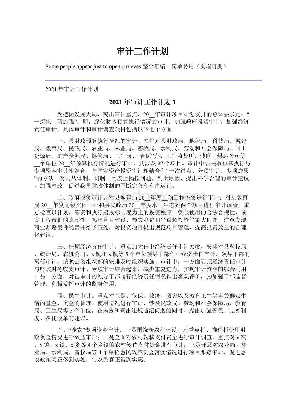 审计工作计划Word文档下载推荐.docx_第1页